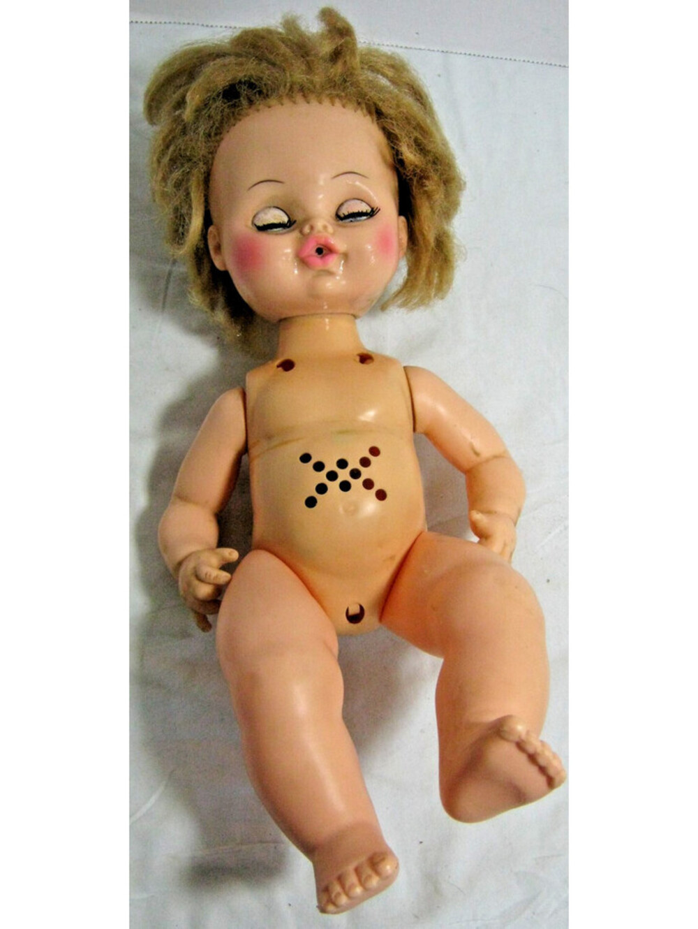 B46) Horseman 1977 12" Rubber Body & Molded Head Sleep w/hair Drink & Wet Naked